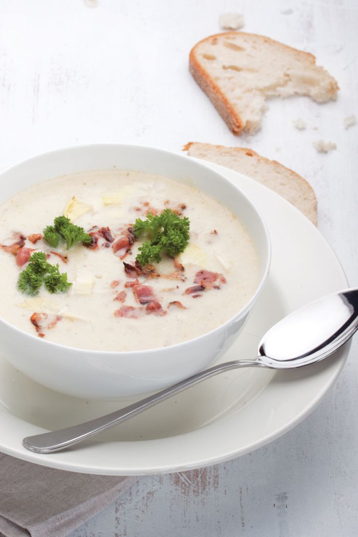 Witlofsoep met witbier en&nbsp;spekjes